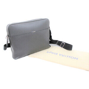 LOUIS VUITTON Anton Messenger Shoulder Bag Taiga Ardoise